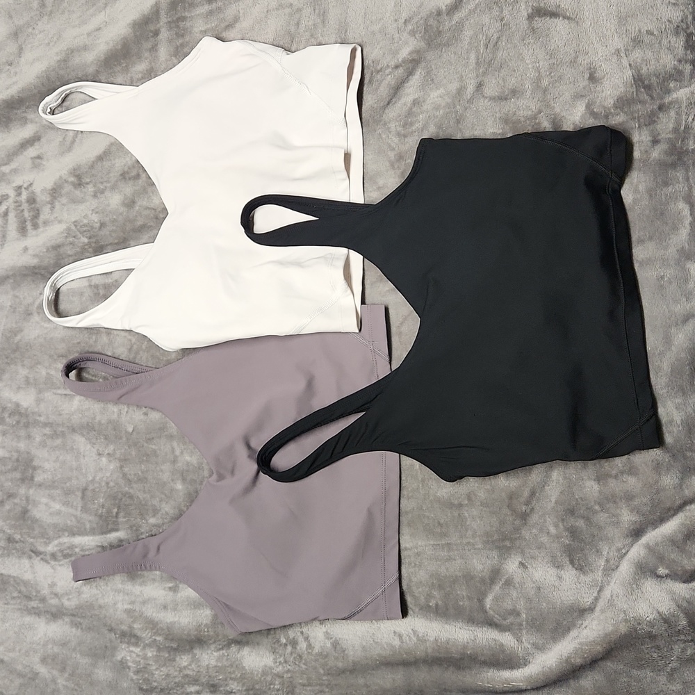 3 Longline Padded Sports Bras LIKE lululemon align tanks, DONATING SOON
